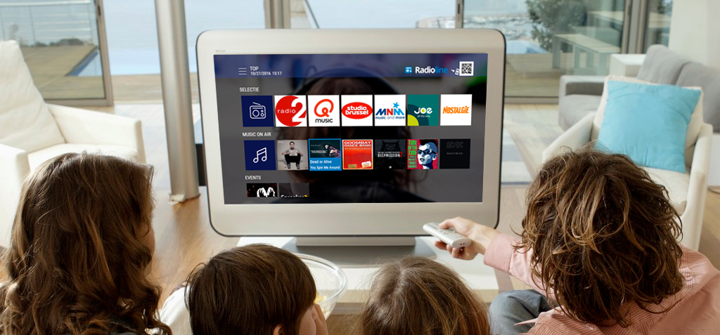 Radioline HTML5 TV app home screen